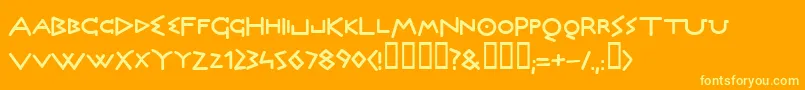 Olymb ffy Font – Yellow Fonts on Orange Background