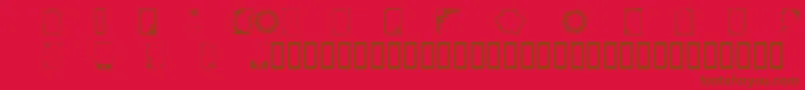 Framesandbordersiii-fontti – ruskeat fontit punaisella taustalla