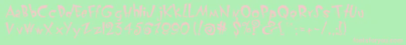 KlunderscriptRoman Font – Pink Fonts on Green Background