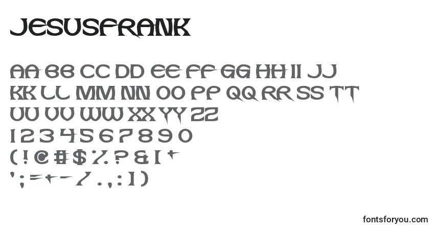 JesusFrank-fontti – aakkoset, numerot, erikoismerkit