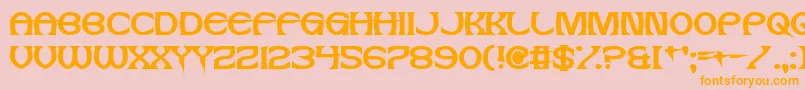 Saiba mais sobre a fonte JesusFrank Fonte JesusFrank – fontes laranjas em um fundo rosa