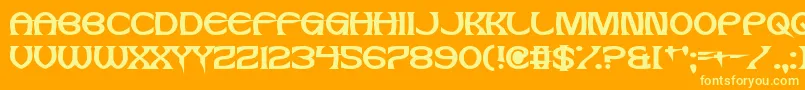 Fonte JesusFrank – fontes amarelas em um fundo laranja