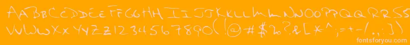 Lehn103-fontti – vaaleanpunaiset fontit oranssilla taustalla