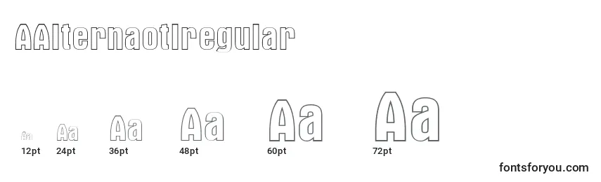 Размеры шрифта AAlternaotlregular