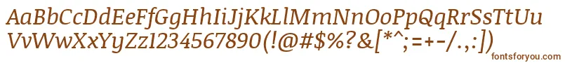 Шрифт NoticiatextItalic – коричневые шрифты на белом фоне