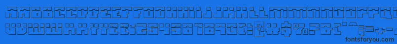 MicronianLaser3D Font – Black Fonts on Blue Background