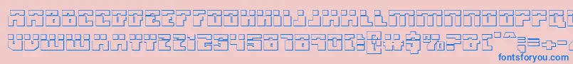 MicronianLaser3D Font – Blue Fonts on Pink Background