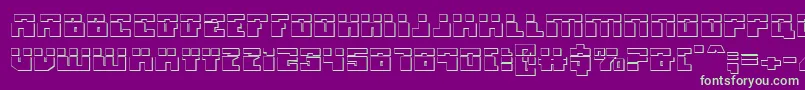 MicronianLaser3D Font – Green Fonts on Purple Background