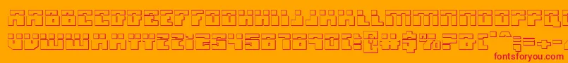 MicronianLaser3D Font – Red Fonts on Orange Background