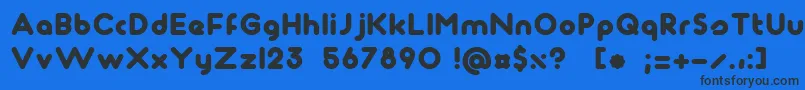 Maagkramp Font – Black Fonts on Blue Background