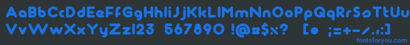 Maagkramp Font – Blue Fonts on Black Background