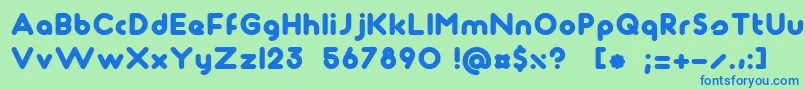 Maagkramp Font – Blue Fonts on Green Background