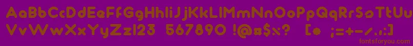 Maagkramp-Schriftart – Braune Schriften auf violettem Hintergrund