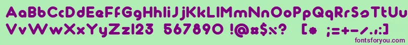 Maagkramp Font – Purple Fonts on Green Background