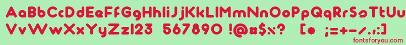 Maagkramp Font – Red Fonts on Green Background