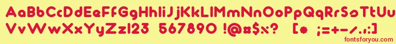 Maagkramp Font – Red Fonts on Yellow Background