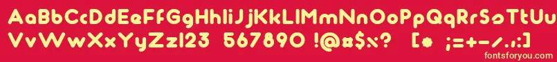 Maagkramp Font – Yellow Fonts on Red Background