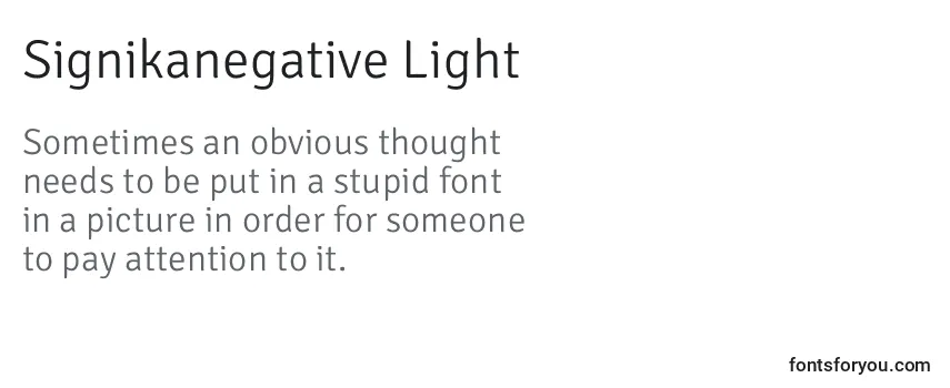 Шрифт Signikanegative Light
