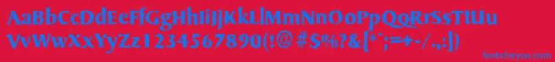 SydneyrandomBold Font – Blue Fonts on Red Background