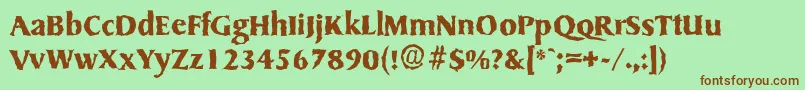 SydneyrandomBold Font – Brown Fonts on Green Background