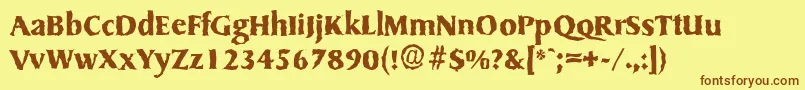 SydneyrandomBold Font – Brown Fonts on Yellow Background