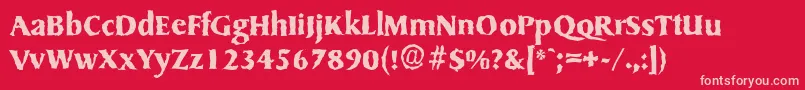 フォントSydneyrandomBold – 赤い背景にピンクのフォント