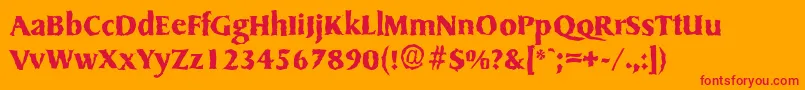 SydneyrandomBold Font – Red Fonts on Orange Background