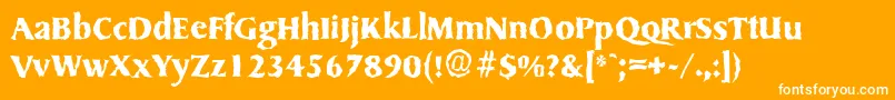 Fonte SydneyrandomBold – fontes brancas em um fundo laranja