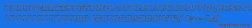 Lefthandlukeboldoutital Font – Brown Fonts on Blue Background