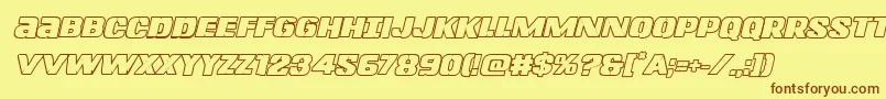 Lefthandlukeboldoutital Font – Brown Fonts on Yellow Background