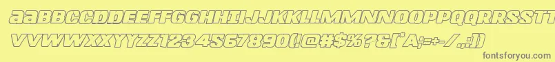 Lefthandlukeboldoutital Font – Gray Fonts on Yellow Background