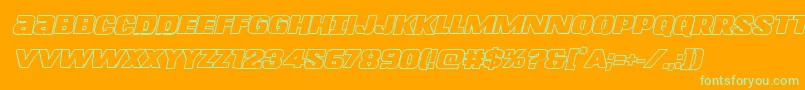 Lefthandlukeboldoutital Font – Green Fonts on Orange Background