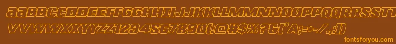 Lefthandlukeboldoutital Font – Orange Fonts on Brown Background