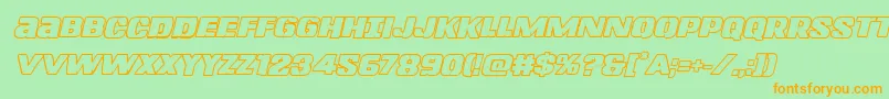 Lefthandlukeboldoutital Font – Orange Fonts on Green Background