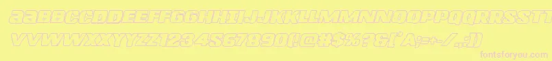 Lefthandlukeboldoutital-fontti – vaaleanpunaiset fontit keltaisella taustalla