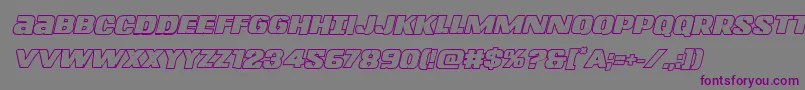 Lefthandlukeboldoutital-fontti – violetit fontit harmaalla taustalla