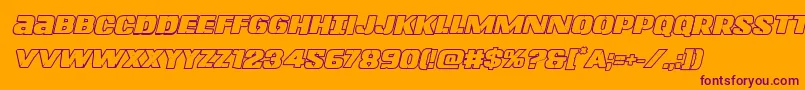 Шрифт Lefthandlukeboldoutital – фиолетовые шрифты на оранжевом фоне