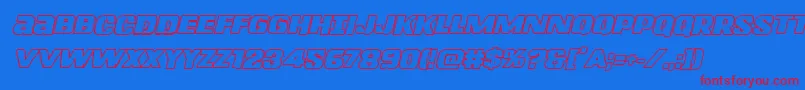 Lefthandlukeboldoutital Font – Red Fonts on Blue Background