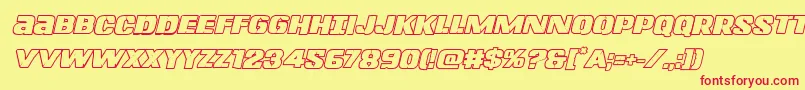 Lefthandlukeboldoutital Font – Red Fonts on Yellow Background