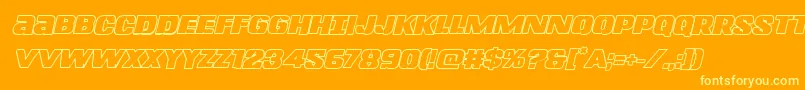 Lefthandlukeboldoutital Font – Yellow Fonts on Orange Background