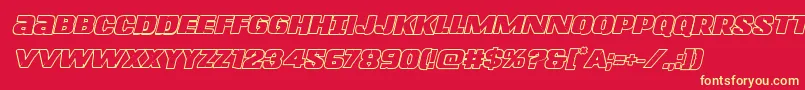 Lefthandlukeboldoutital Font – Yellow Fonts on Red Background