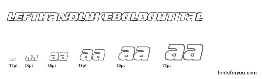 Lefthandlukeboldoutital Font Sizes