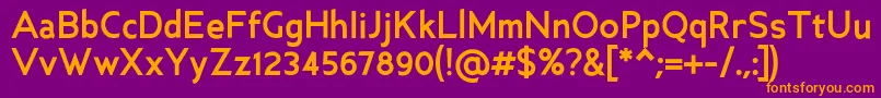 AncillaryBold Font – Orange Fonts on Purple Background