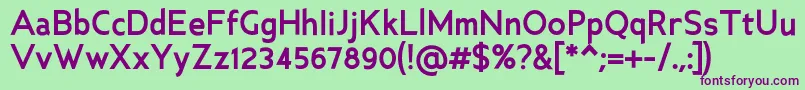 AncillaryBold Font – Purple Fonts on Green Background