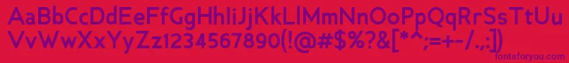 AncillaryBold Font – Purple Fonts on Red Background