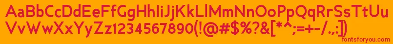 AncillaryBold Font – Red Fonts on Orange Background