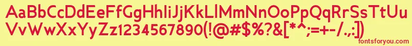 AncillaryBold Font – Red Fonts on Yellow Background