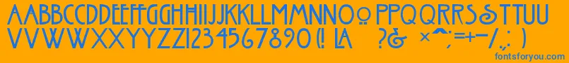 Reminel Font – Blue Fonts on Orange Background