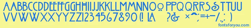 Reminel Font – Blue Fonts on Yellow Background