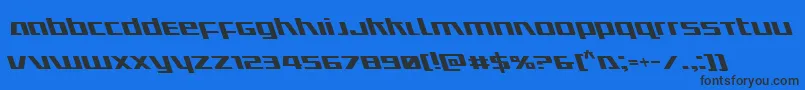 フォントUltramarinesleft – 黒い文字の青い背景